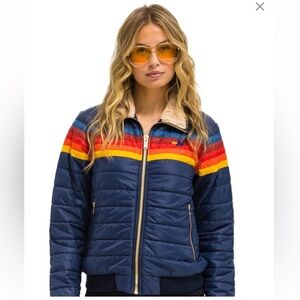 NWT Aviator Nation 5 Stripe Jacket, navy